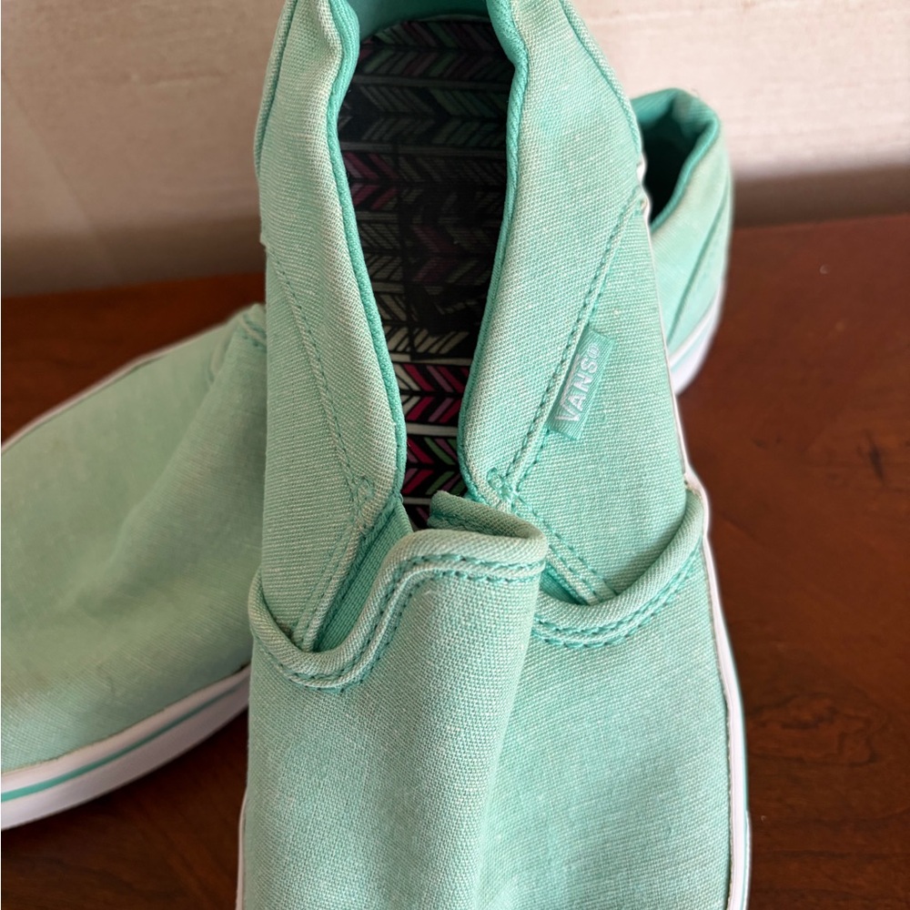 Mint Green Slip On VANS Women's Sneakers size 8 - Picture 13 of 16